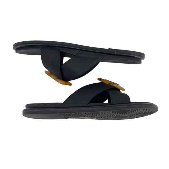 Olukai La‘i Slide Sandals Black with Tortoise Buckle Women’s 8 - Picture 4 of 8
